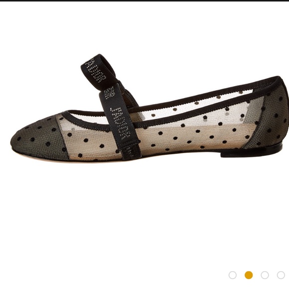 Dior Mis J'Adior Dotted Swiss Tulle Ballet Flat - Picture 2 of 3